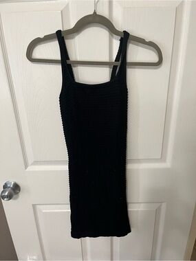 BCBGeneration Black Ribbed BodyCon with back cut out dress